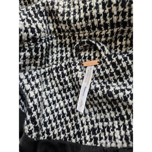 Free People Black and White Houndstooth Rodeo Blazer Size Small Jacket NWOT - Picture 10 of 14